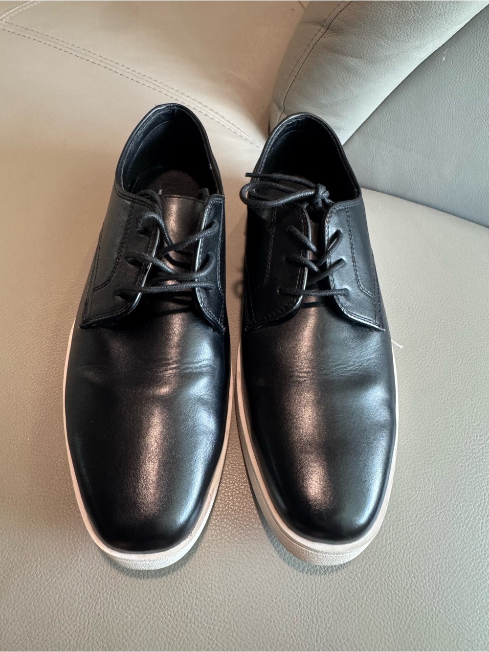 JF J. Ferrar Fleet Men’s Black Casual Dress Shoes Memory Foam Size 10M